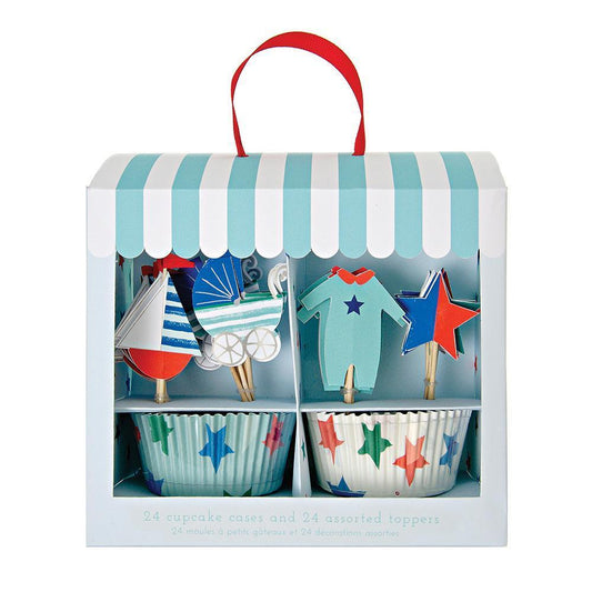 Kit cupcakes bebé azul