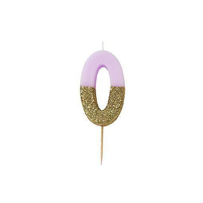 Velas número rosa glitter dourado